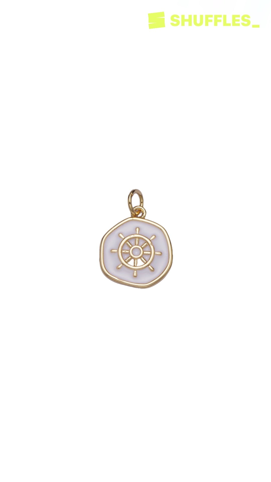 Ship wheel coin charm