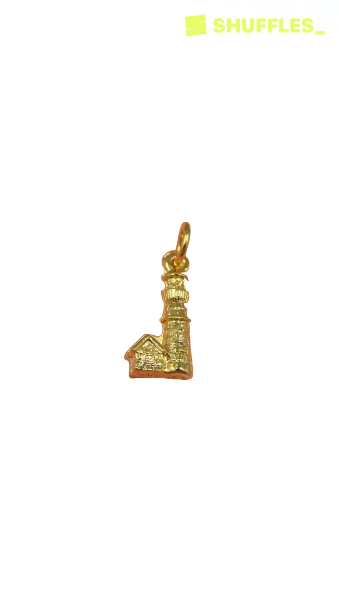 Gold lighthouse charm