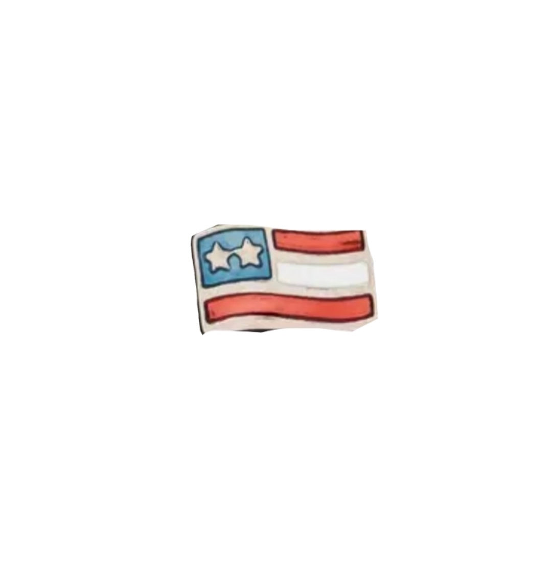 Silver American flag charm