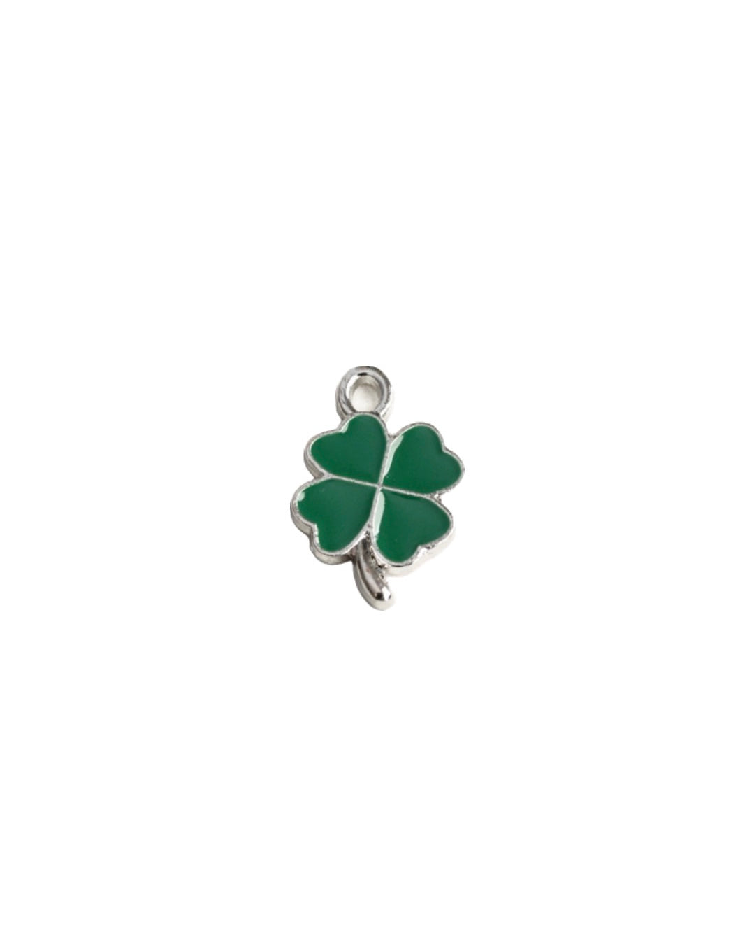 Silver 4 leaf clover charm