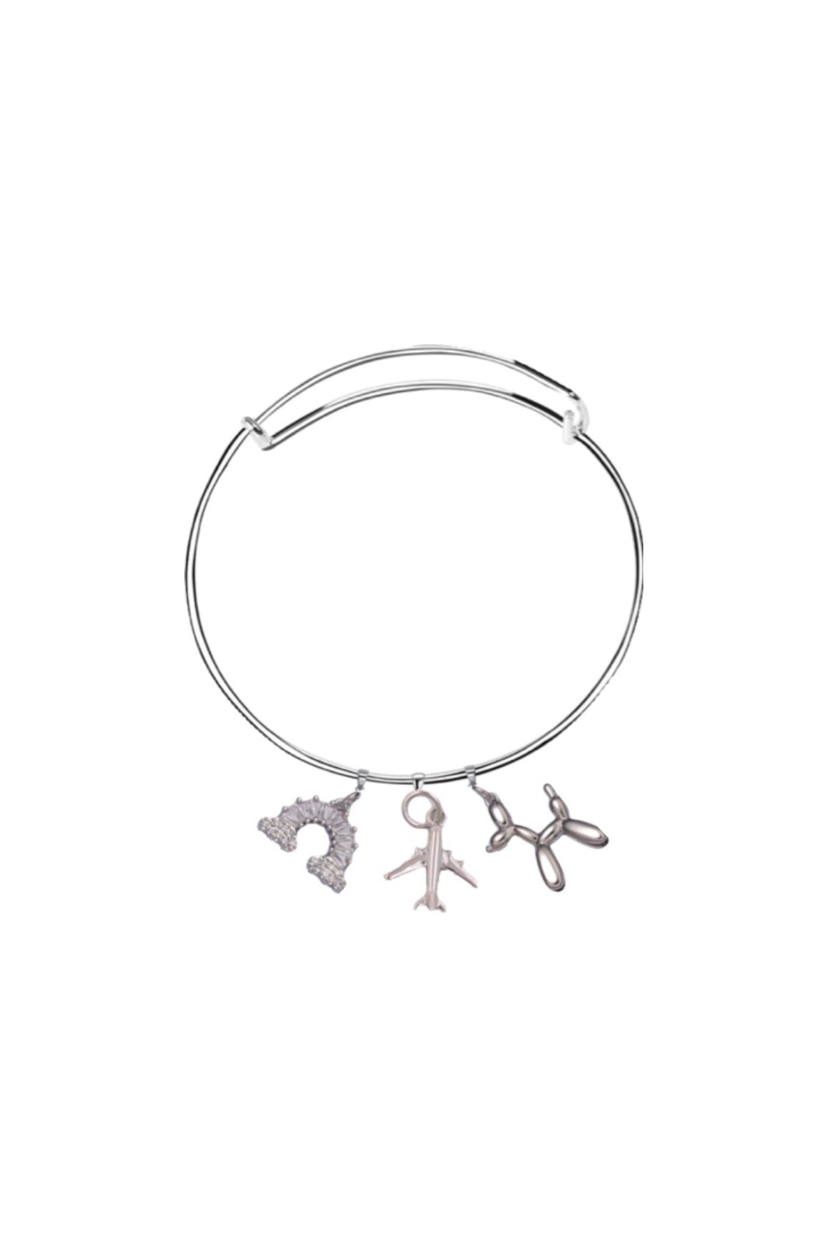 Pre-made silver bangle bracelet