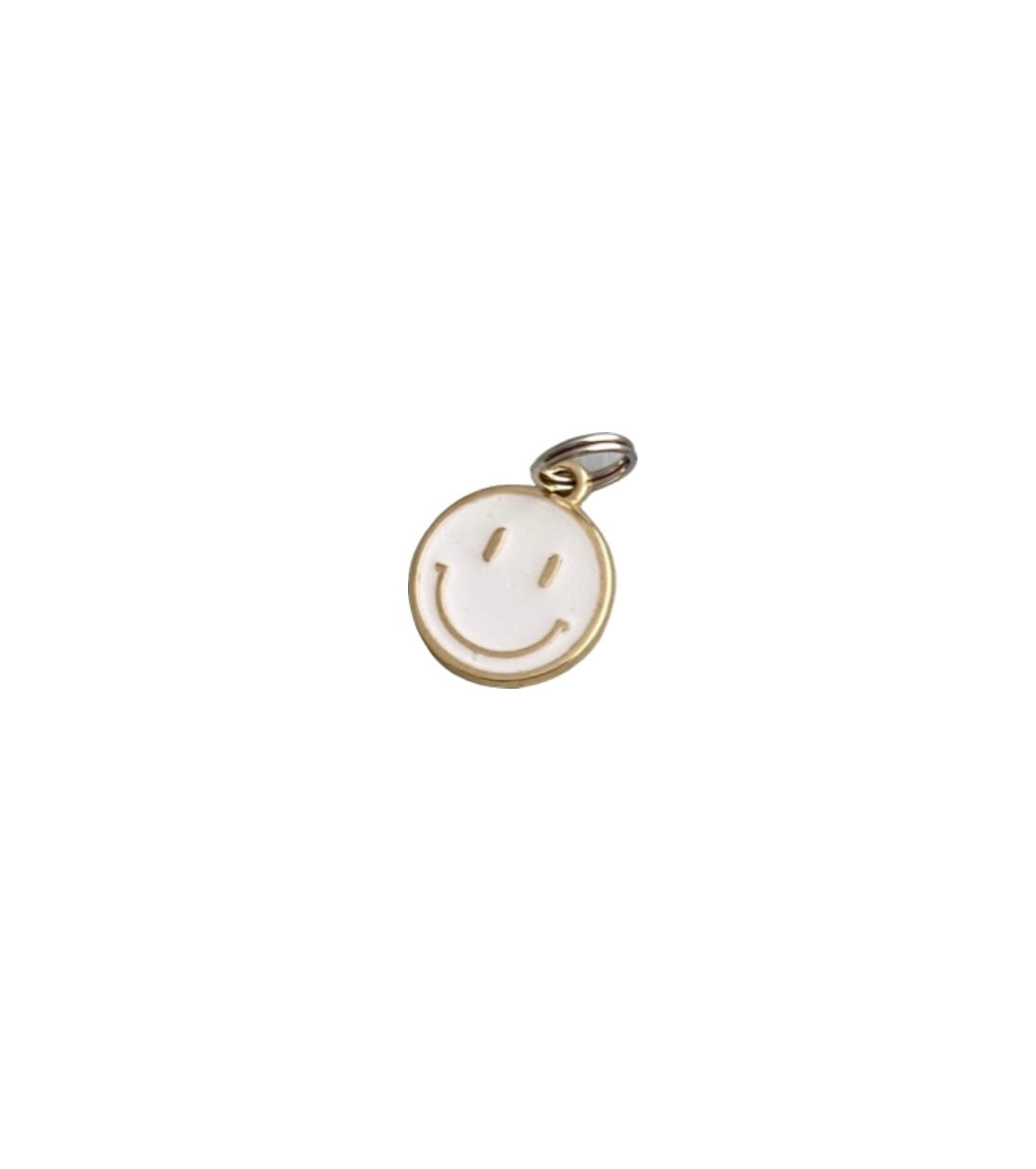 Smiley face enamel charm
