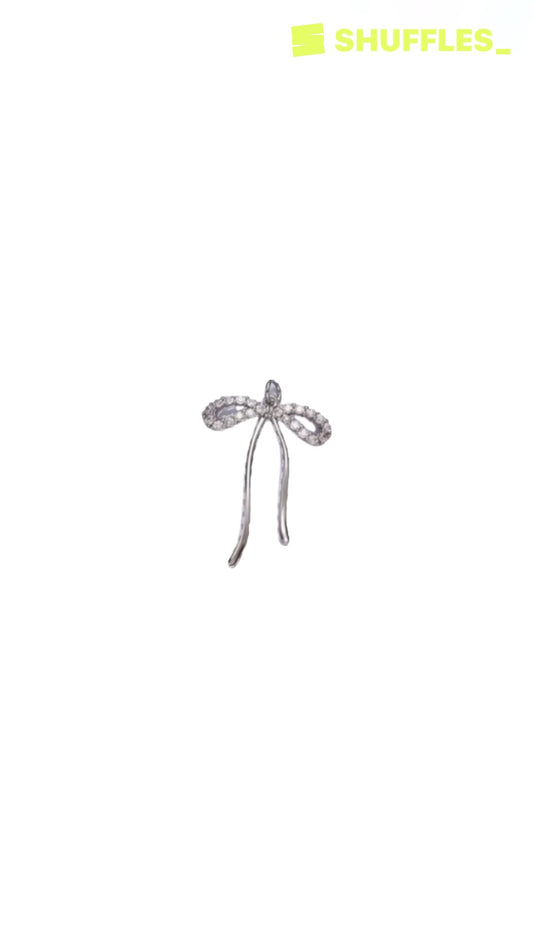 Silver dangle bow