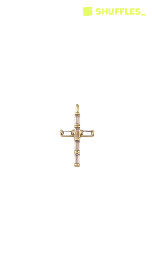 Sea glass cross charm