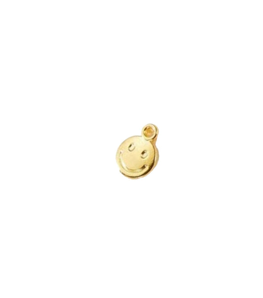 Gold smiley face charm