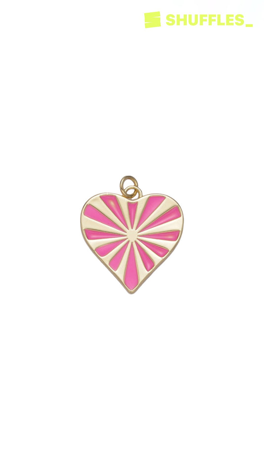 Pink heart ray pendant