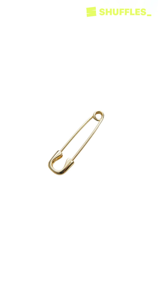 Gold safety pin pendant