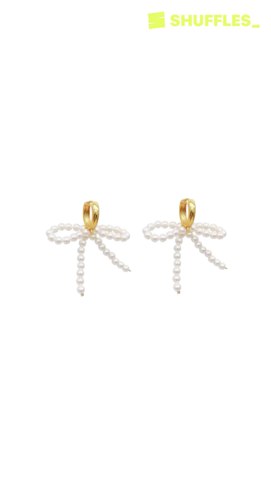 Pearl bow earrings